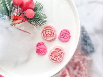 Christmas Mr and Mrs Santa (1 pair ) Polymer Clay Cutter